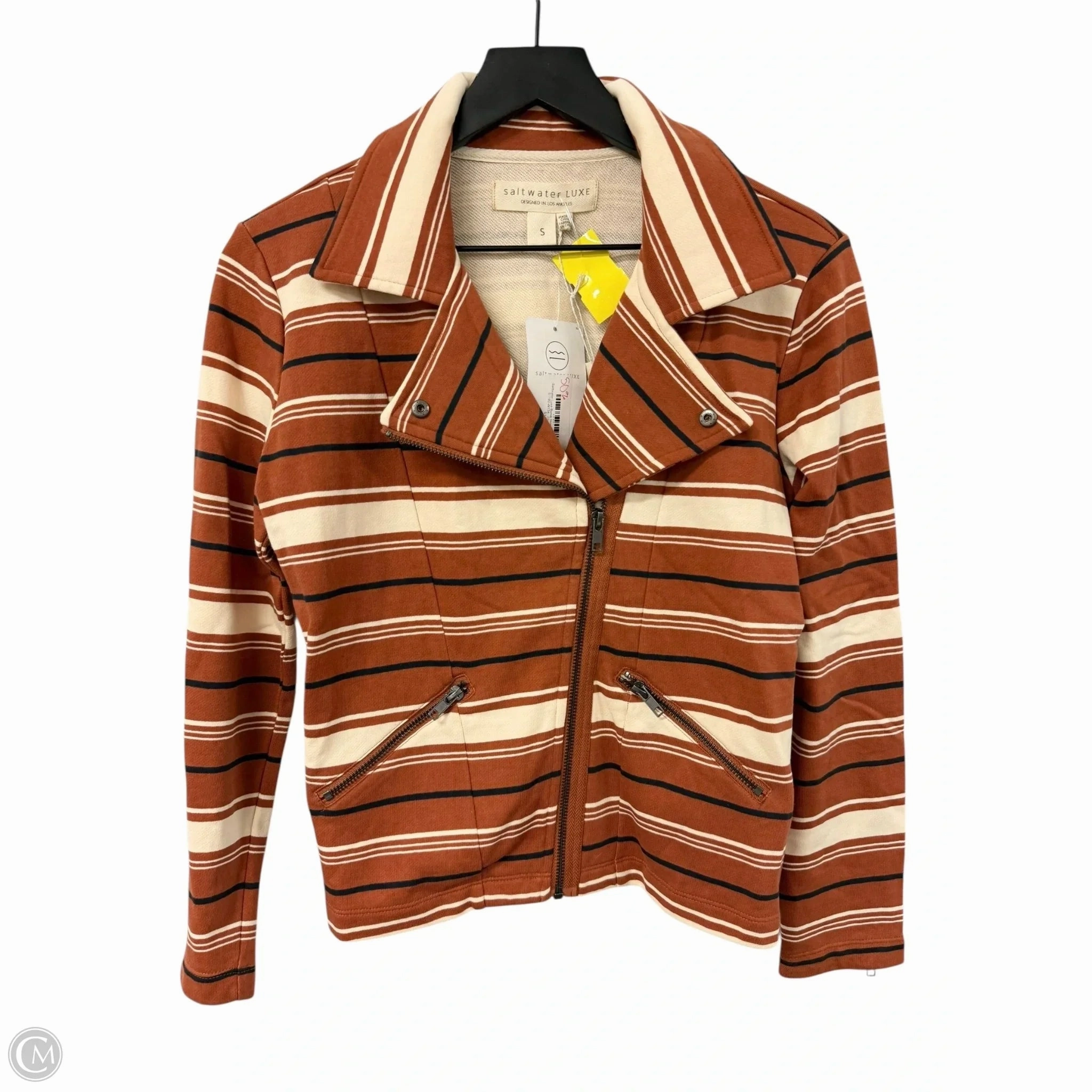 Jacket Other By Saltwater Luxe In Striped Pattern, Size: S Bonded Seam Construction Transitional Layer