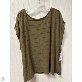 Top Short Sleeve By Liz Claiborne In Green, Size: 3x UV resistant Elderly Comfort