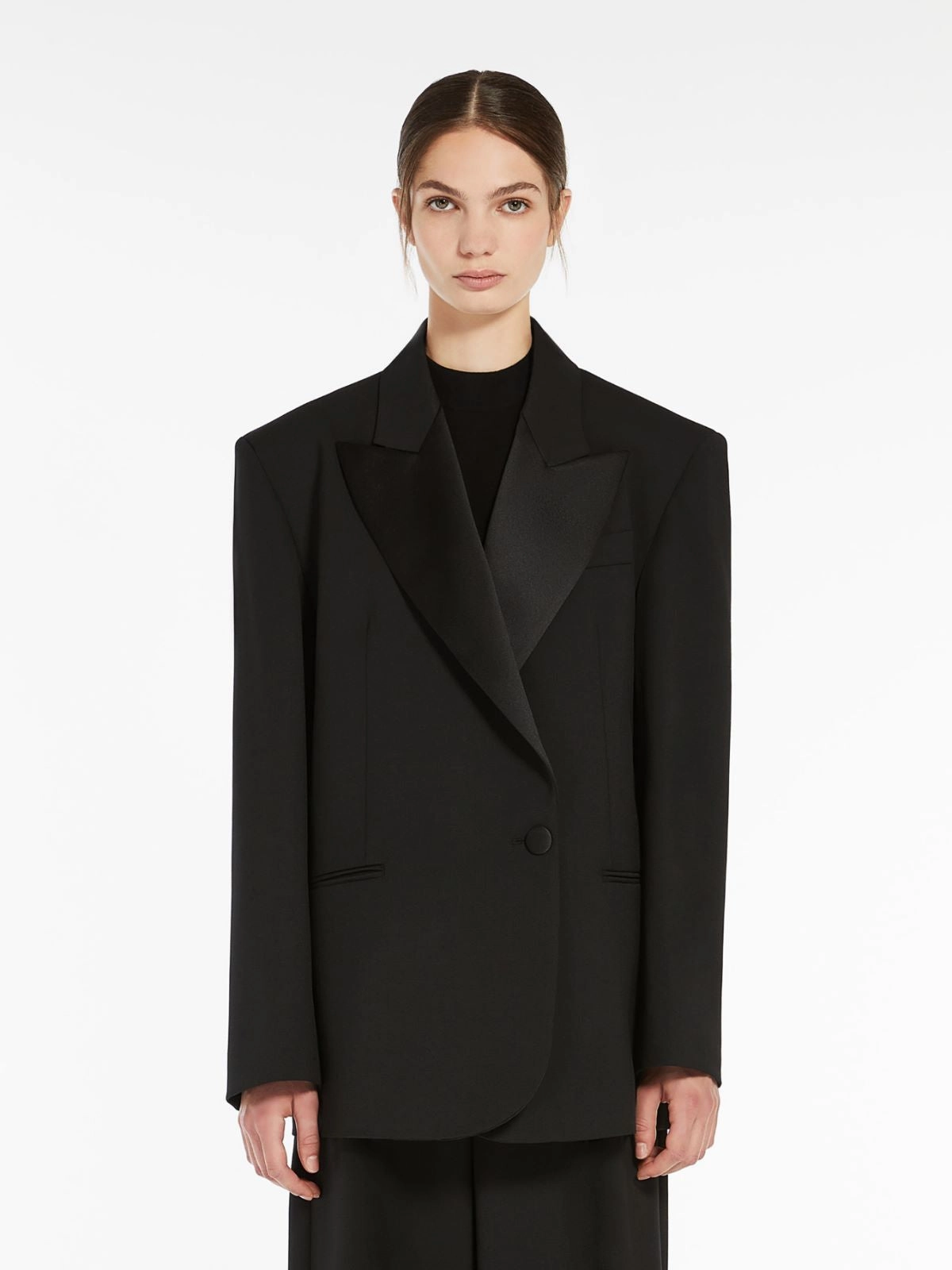 MM Sava Tux Jacket in Black Full Length Zipper