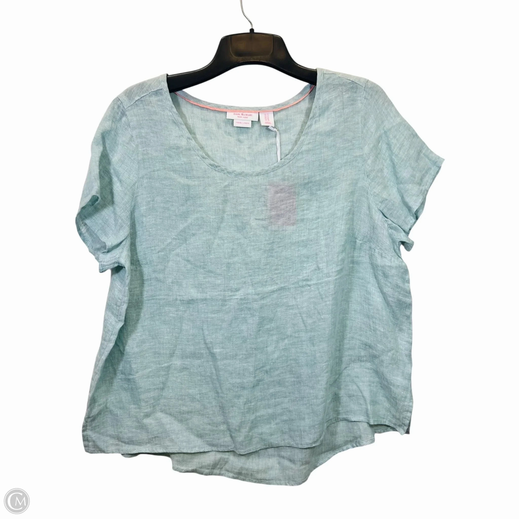 Light and Breathable Smart Design Top Short Sleeve By Isaac Mizrahi In Green, Size: 1x