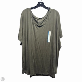 No-Fuss Design Modern Fit Top Short Sleeve Basic By Ava & Viv In Green, Size: 3x