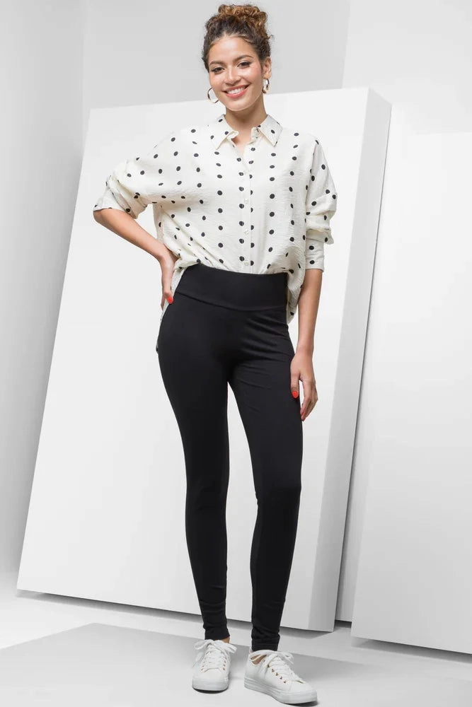 Wide Waist Leggings Black Mesh Panel Pro Athlete