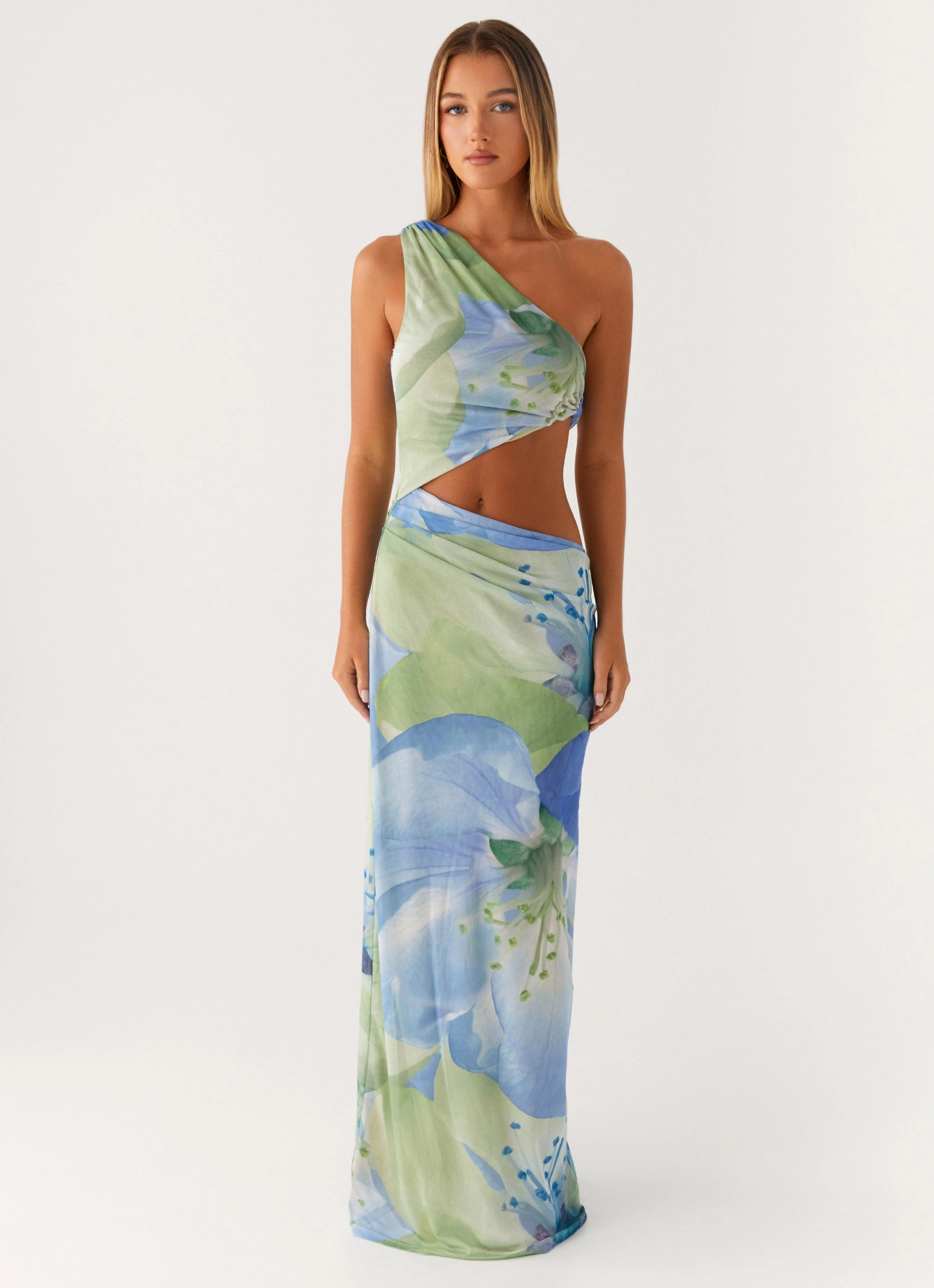 Anytime Wear Fitted Look Wilder Maxi Dress - Flower Print