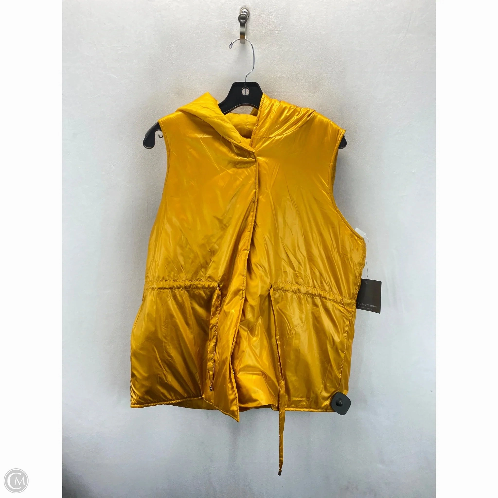 Embellished Trim Vest Puffer & Quilted By Marc New York In Yellow, Size: M