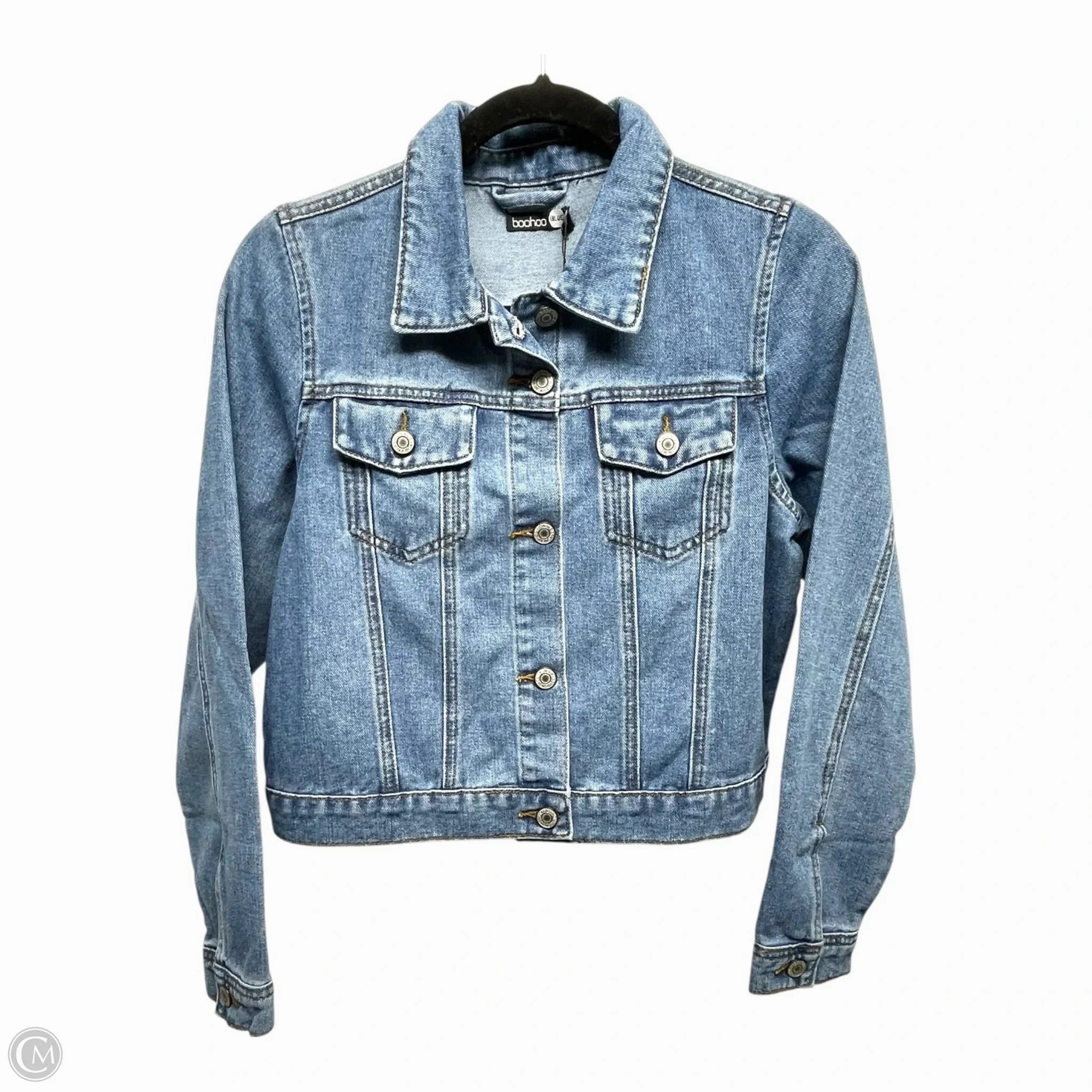 Jacket Denim By Boohoo Boutique In Blue Denim, Size: 6 Noise Reduced Fabric Anti Pilling Texture