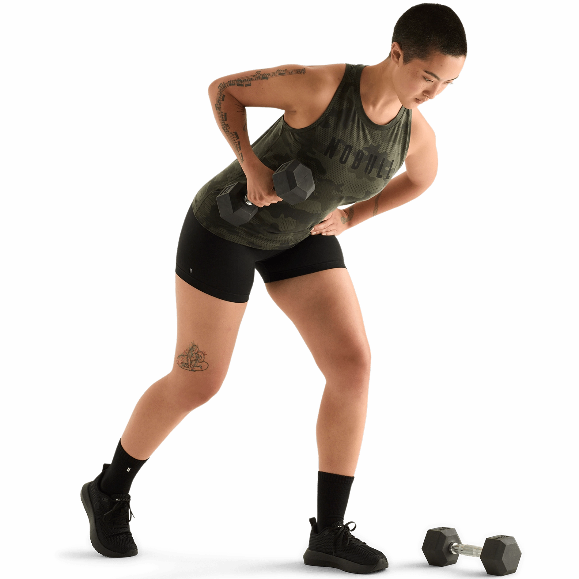 Women's Camo NOBULL High-Neck Tank Self Fabric Tie