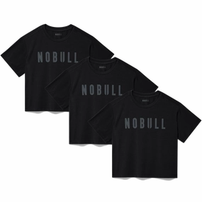 Women's NOBULL Boxy Tee 3 Pack - Black Easycare Stretch waistband