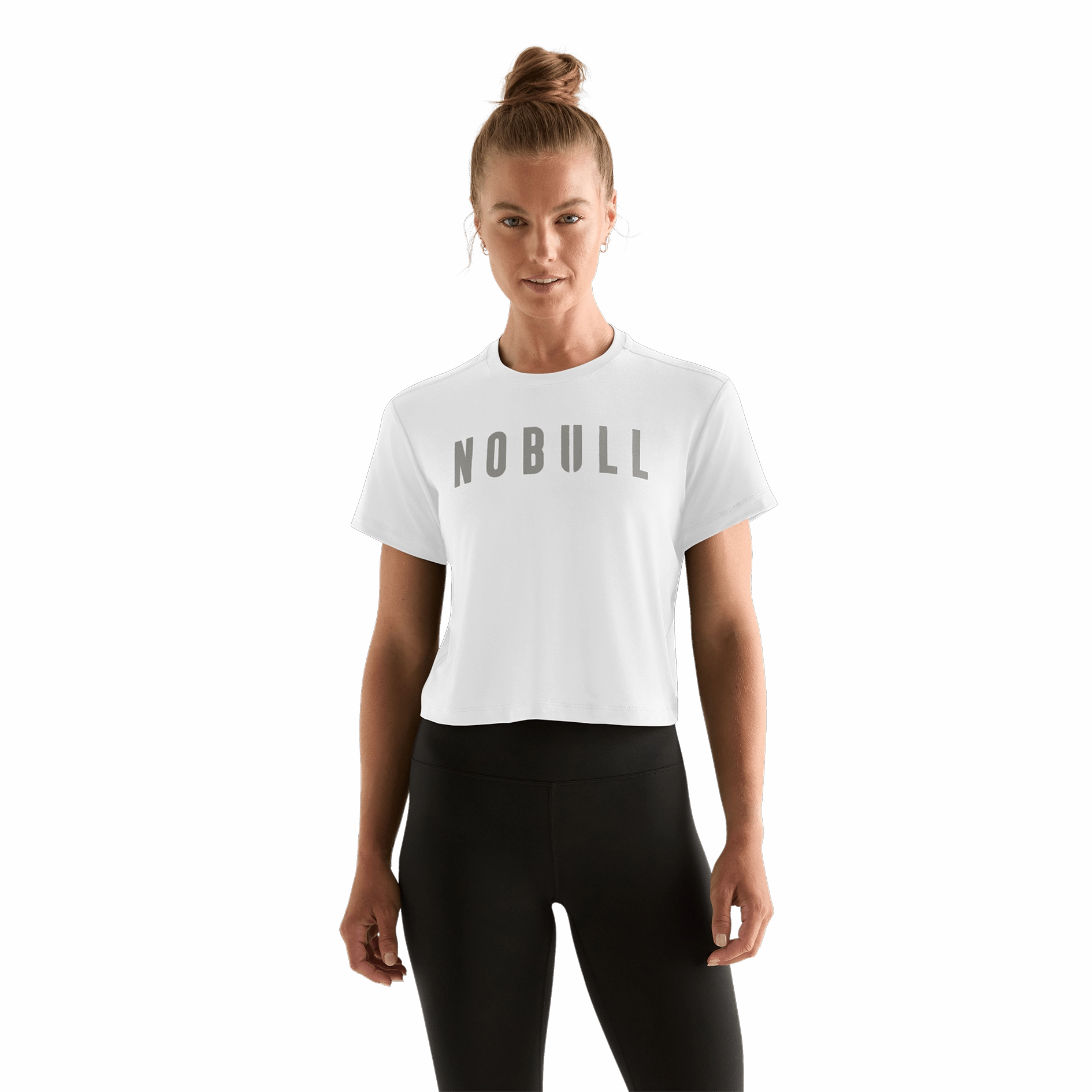 Women's NOBULL Boxy Tee CroppedLength Grid Texture Fabric