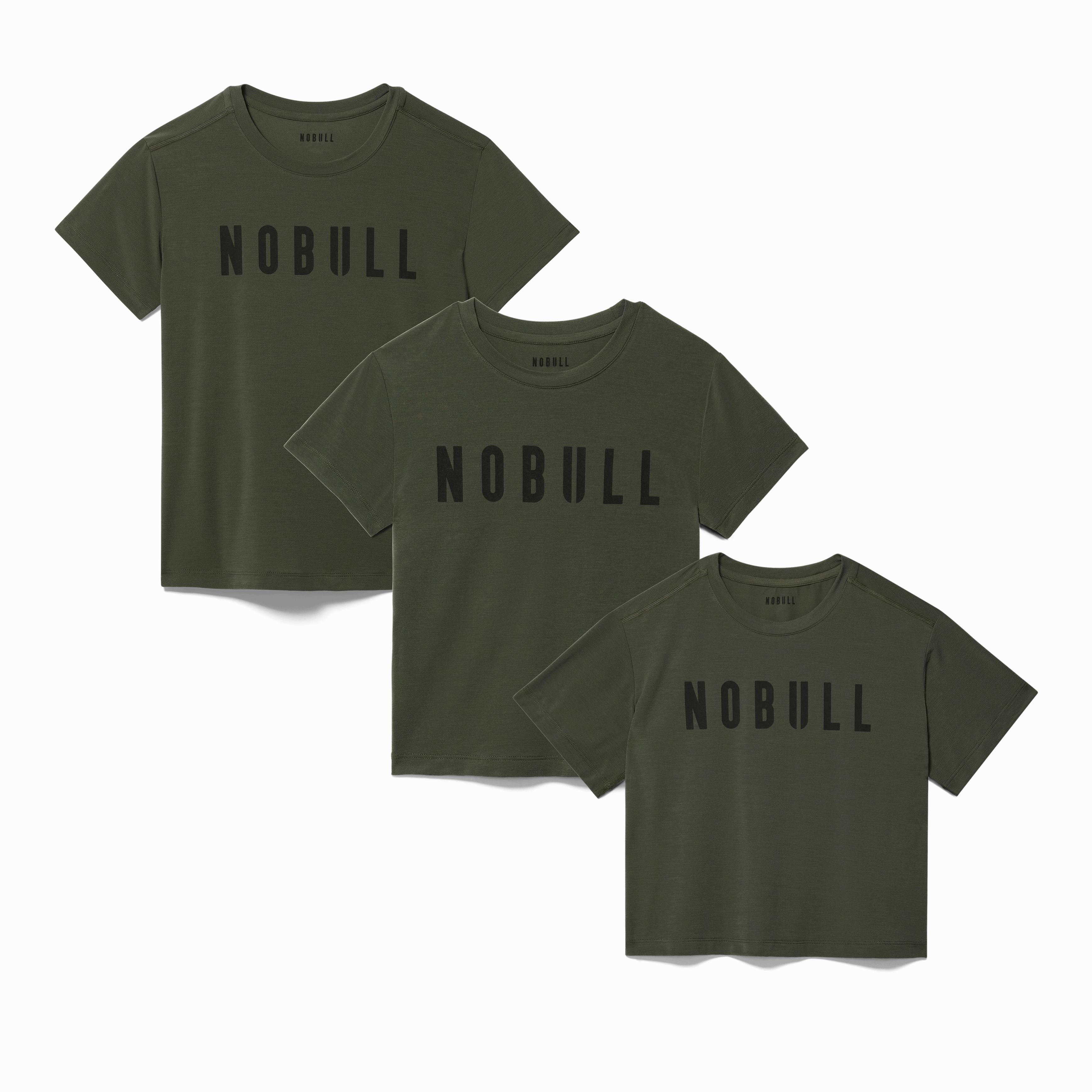 Tencel Lyocell Fiber Women's NOBULL Mixed Tee Assortment 3 Pack - Dark Army