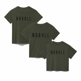 Tencel Lyocell Fiber Women's NOBULL Mixed Tee Assortment 3 Pack - Dark Army