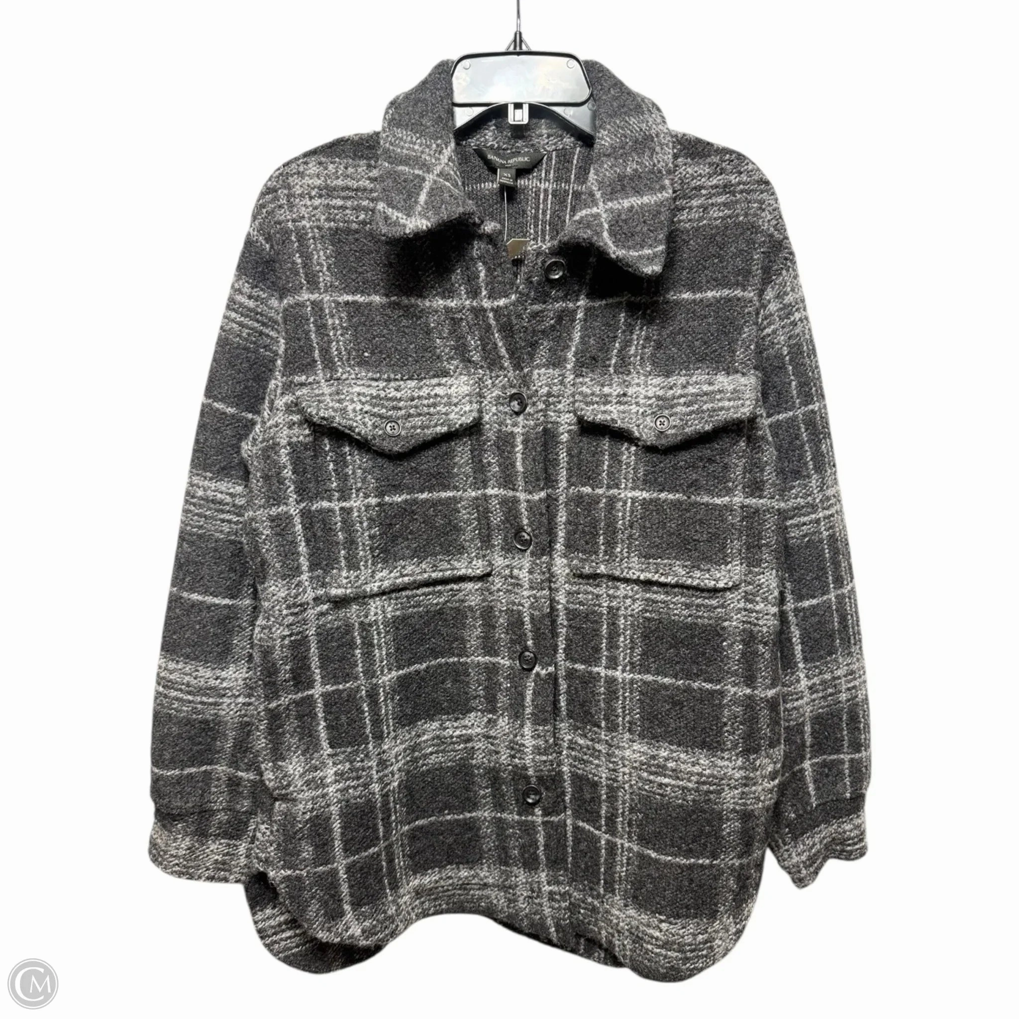 Wool Blend Jacket By Banana Republic In Grey, Size: Xs LightPadding