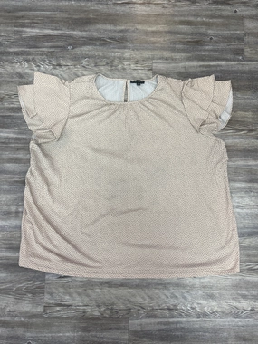 Top Short Sleeve By Adrianna Papell In Beige, Size: 1x Anti Odor Treatment Stone Wash Process
