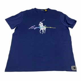 Breathable mesh Top Ss By Polo Ralph Lauren In Blue, Size:Xl