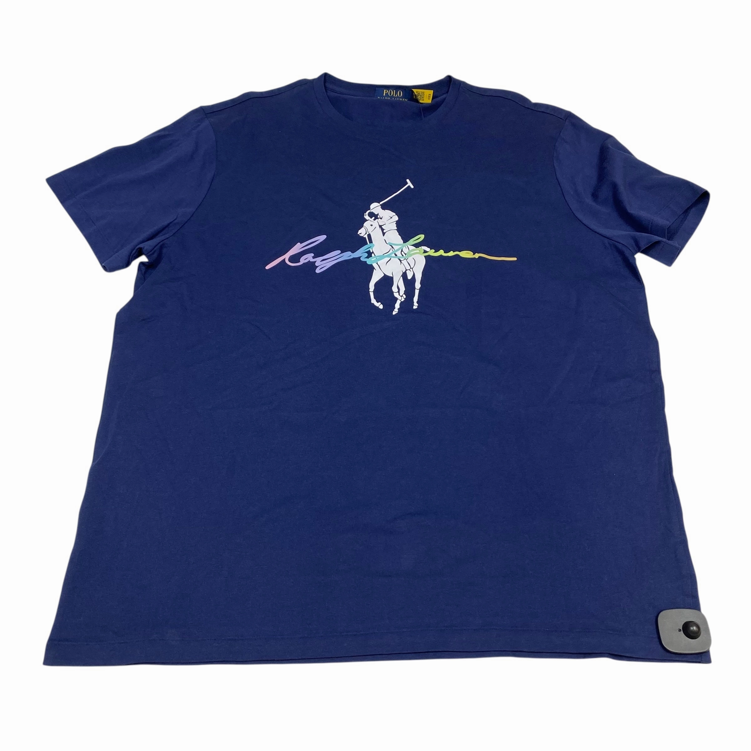 Breathable mesh Top Ss By Polo Ralph Lauren In Blue, Size:Xl