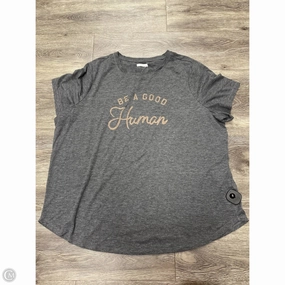 Top Short Sleeve By Maurices In Grey, Size: 2x Crew neck classic