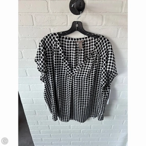 UV Protective Fabric brandable Top Short Sleeve By H&m In black & grey, Size: 3x