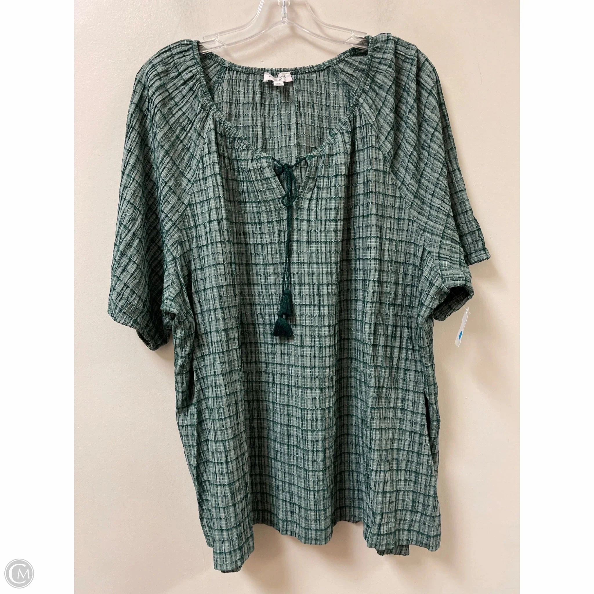 Comfy Design Wear Top Short Sleeve By West Bound In Green, Size: 2x