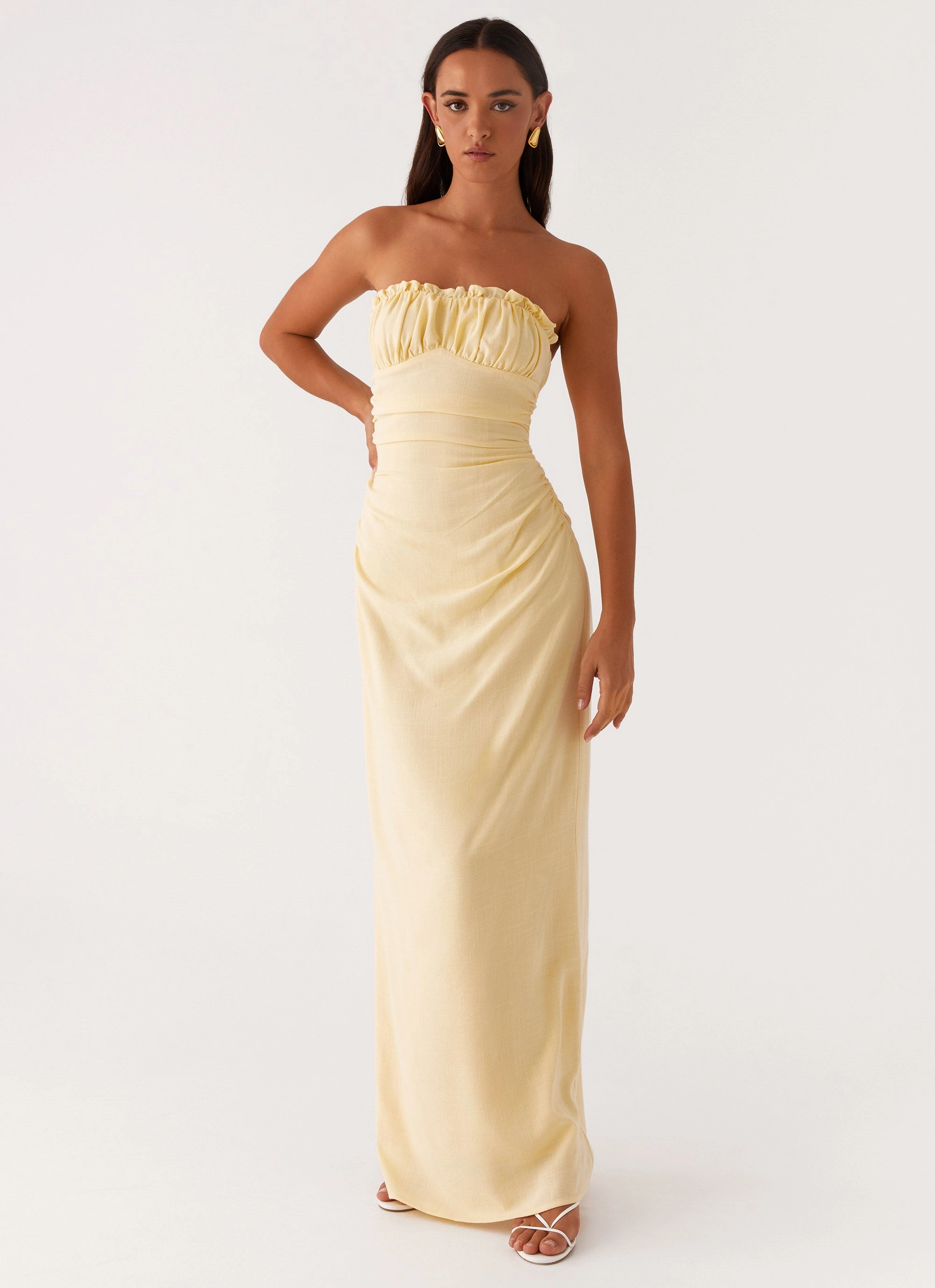 Cozy Drape Cozy Base Xena Gathered Maxi Dress - Yellow