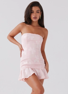 Relaxing Style Young Heart Mini Dress - Pink Petal