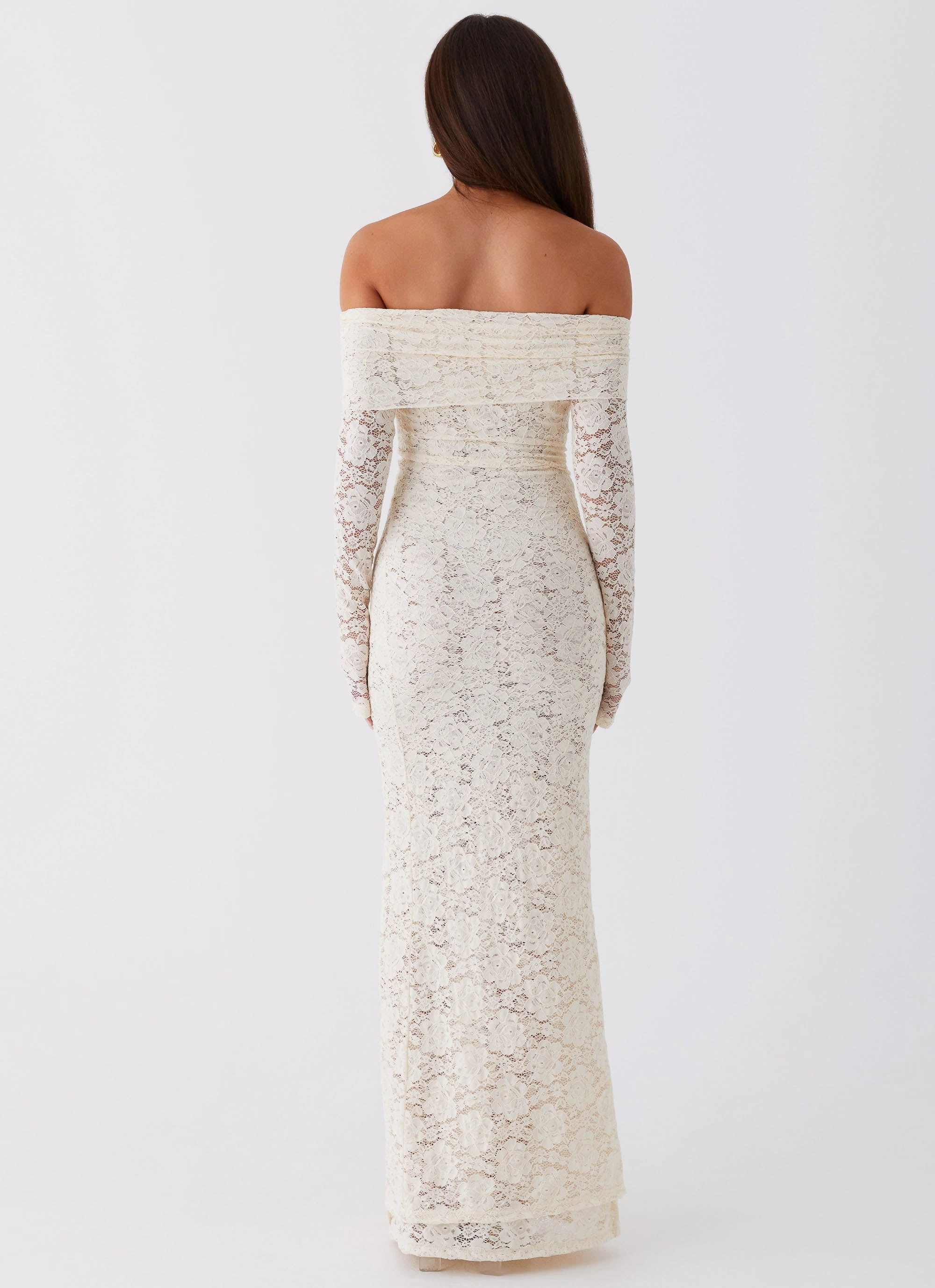 Skirt Flare Yours Always Lace Maxi Dress - Ivory