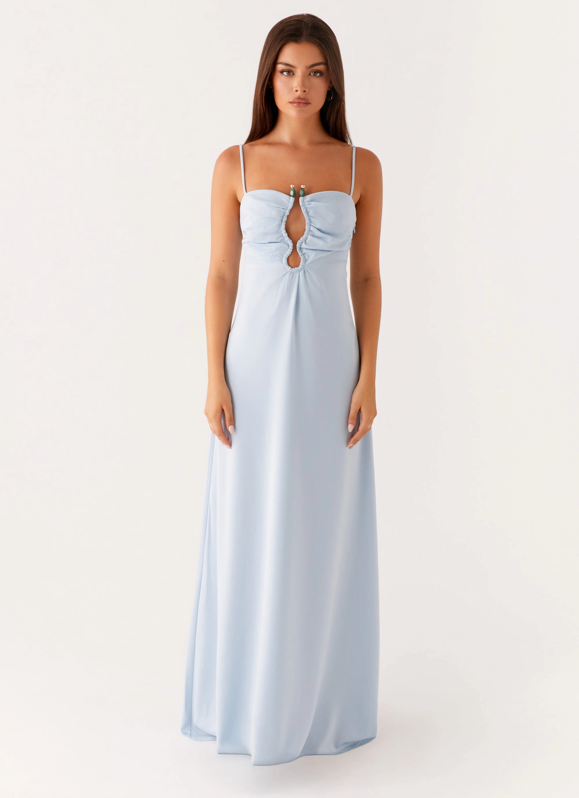 Texture Blend Zelda Maxi Dress - Blue