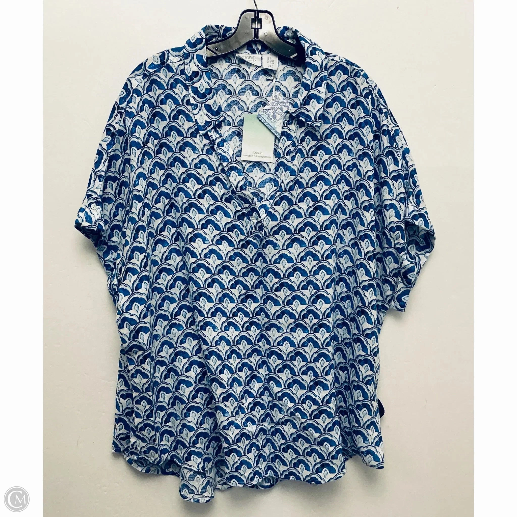 Top Short Sleeve By Sigrid Olsen In Blue, Size: 2x birthday party Ultimate Fit