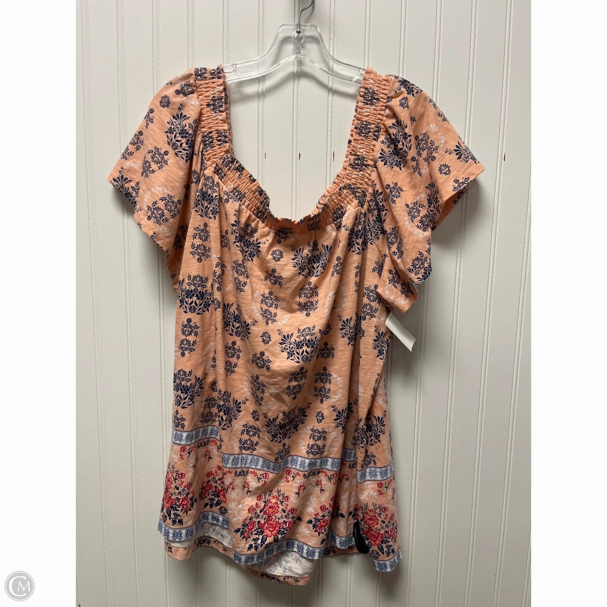 Comfy Casual Top Short Sleeve By St Johns Bay In Pink, Size: 1x