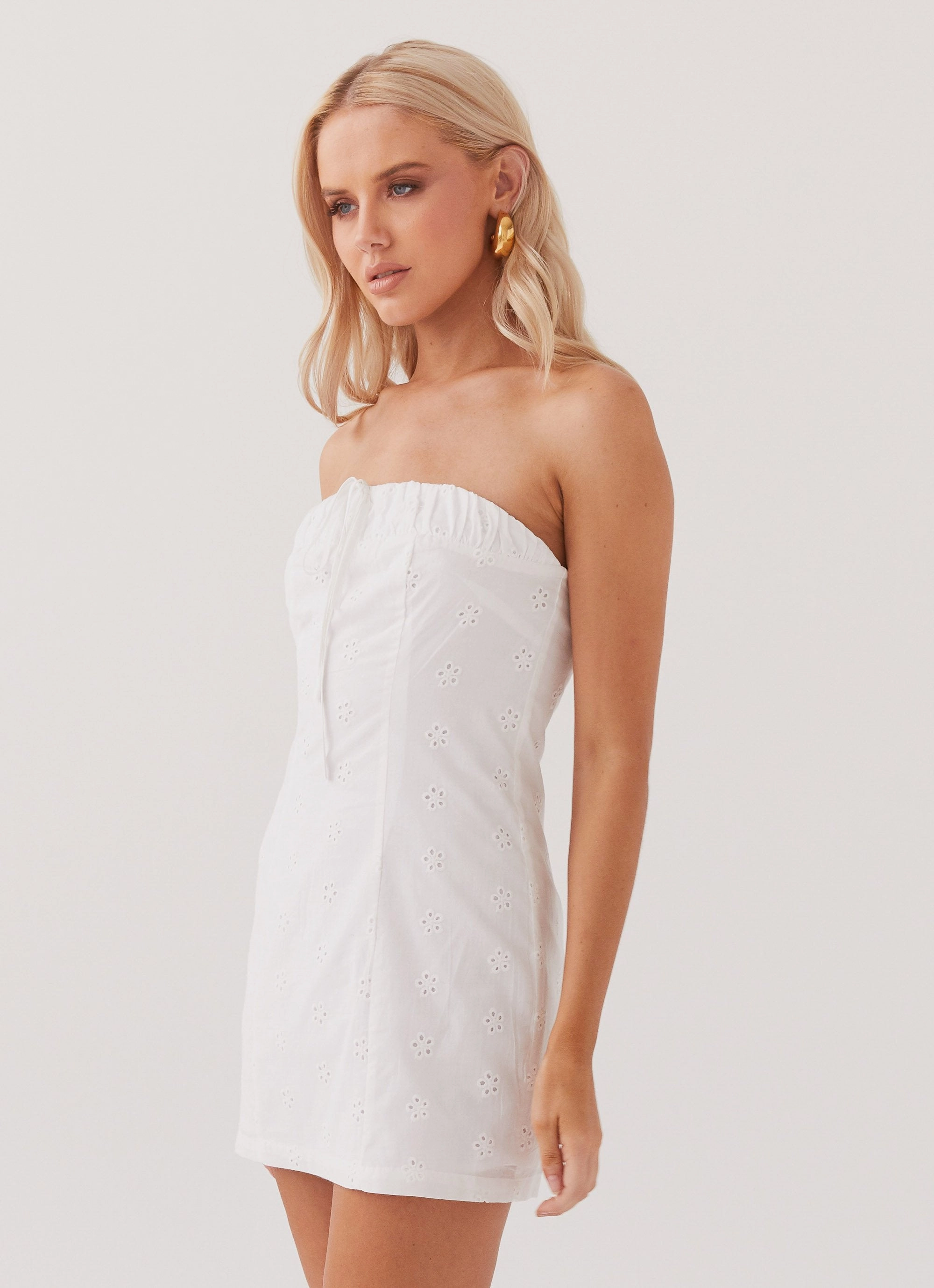 Eye Appeal Bronwyn Broderie Mini Dress - White