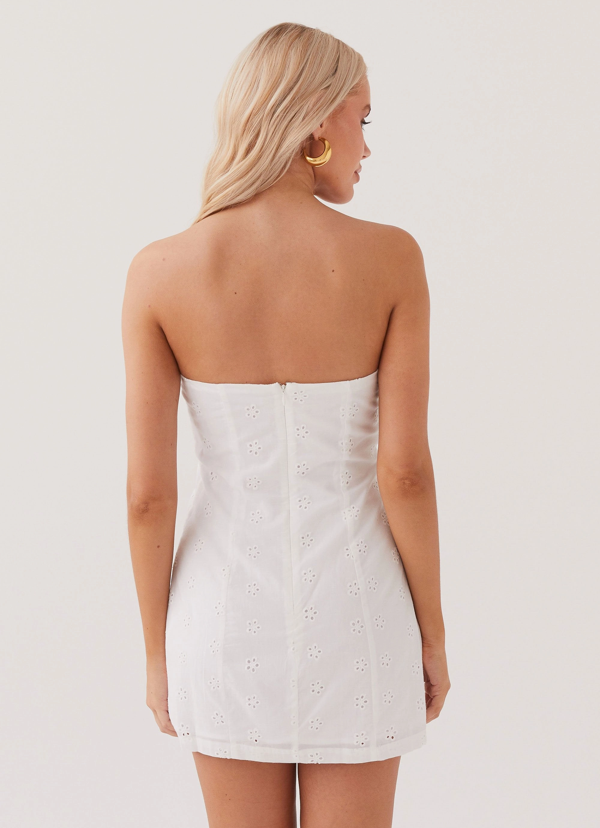 Bronwyn Broderie Mini Dress - White Work Ease