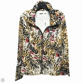 Smooth Zipper Track Comfort Focused Design Zip Front Jacket By Chicos In Animal Cognac Rojo Red, Size: Xl