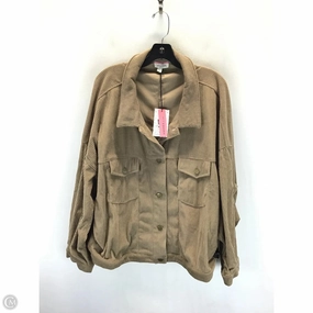 Jacket Shirt By Andree By Unit In Taupe, Size: 2x ReinforcedElbows
